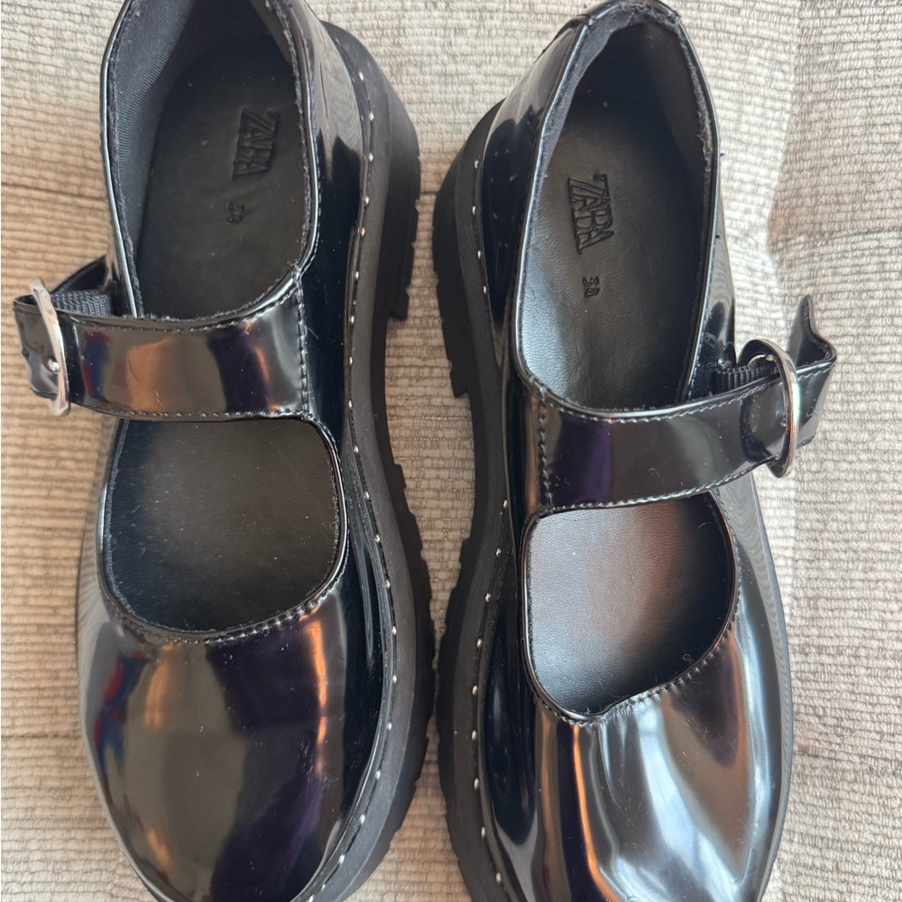 Zara Glossy Black Shoes
